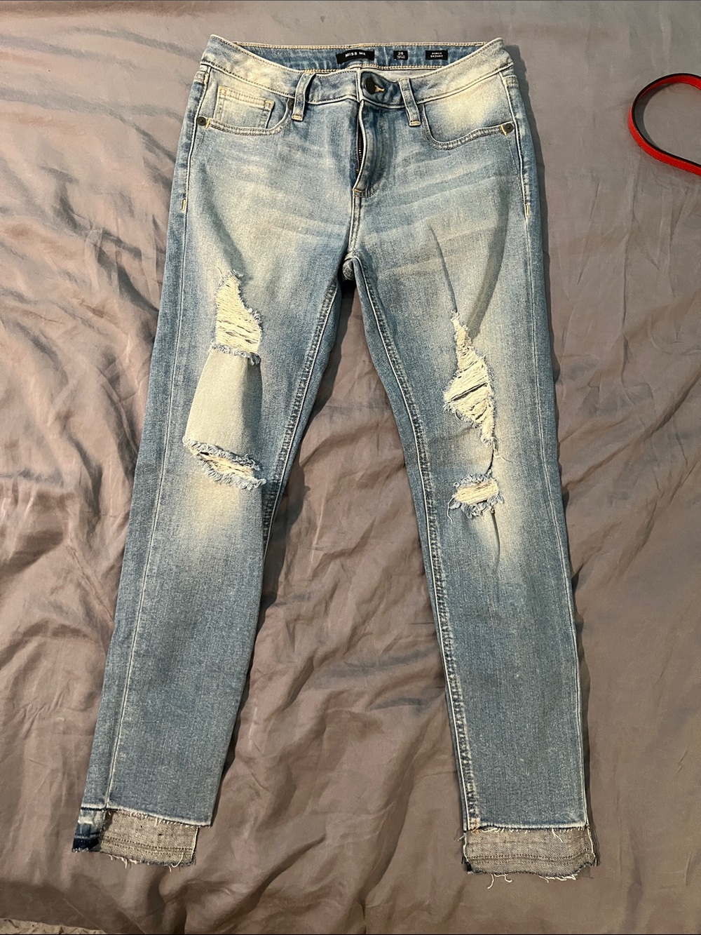 BRAND NEW Miss Me Light Blue Distressed Skinny Jeans-NEVER WORN